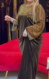 Gold Shiny Patchwork Velvet Dress