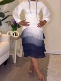Elegant Pleated Patchwork Midi Dress
