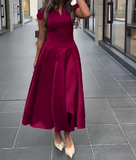 Red Silk Elegant Dress
