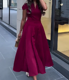 Red Silk Elegant Dress