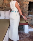 Cute Belted White Dress