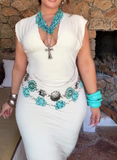 Cute Belted White Dress