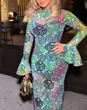 Colorful Printed Thin Dress