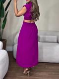 Multicolor Waistless Button Down Dress