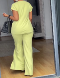 Fluorescent Green Loose Two Piece Set