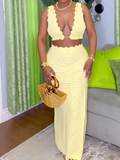 Yellow Slit Sexy Suit