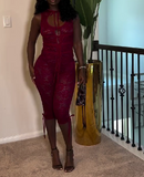 Burgundy Lace Set