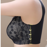 Adjustable Bra With Front Buckle Without Steel Ring For Women's Traceless Lace Push-up Thin Breathable Plus Size Vest Underwear