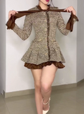 Brown Linen Short Dress