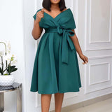 V-Neck Elegant Dress