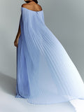 Elegant 3D Floral Party Pleated Cloak Dress