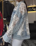 White Lace Denim Jacket