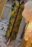 Yellow Printed Shirt Long Dress