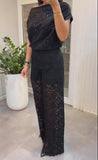 Black Lace Glitter Two Piece Set