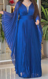 Blue Pleated Elegant Dress