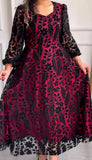 Black Lace Red Elegant Dress