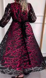 Black Lace Red Elegant Dress