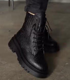 Black Lace-Up Martin Boots