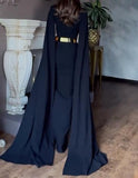 Black Square Neck Elegant Long Sleeve Dress