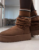 Knit High Top Snow Boots