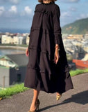 Plain Black Loose Long Dress