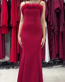 Red Halter Hair Gown Dress