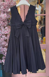 Black Sleeveless Bow Short Dress