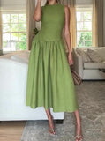 Green Sleeveless Elegant Dress