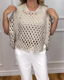 Beige Mesh Top