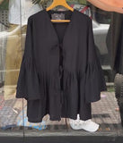 Black Batwing Sleeve Top