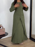 Pure Green Half-skirt Two-piece Set