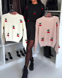 Cherry Embellished Cozy Sweater