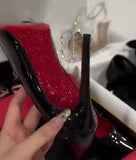 Black Red Glossy Shiny Sole High Heels