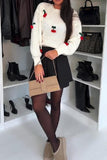 Cherry Embellished Cozy Sweater