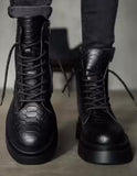 Black Lace-Up Martin Boots