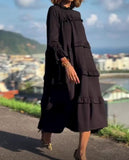 Plain Black Loose Long Dress