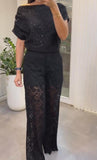 Black Lace Glitter Two Piece Set