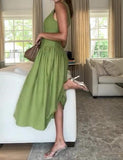 Green Sleeveless Elegant Dress