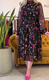 Black Floral Elegant Dress