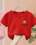 Multi-color Duckling Printed Children's Short Sleeve