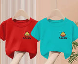 Multi-color Duckling Printed Children's Short Sleeve