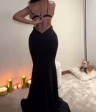 Black Backless Gown Dress