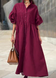 Red Elegant Shirt Dress