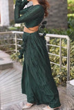 Pure Green Elegant Two Piece Set