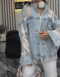 White Lace Denim Jacket