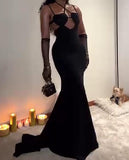 Black Backless Gown Dress