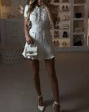 White Elegant Knit Dress