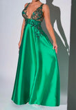 Green Lace Holder Elegant Long Dress